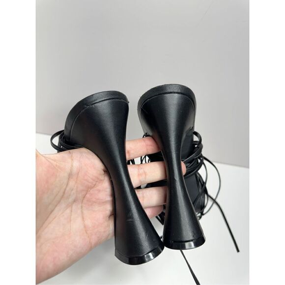 Madden‎ Girl Zorra Womens Heels Size 7.5 Black Wraparound Sandals - Picture 6 of 8